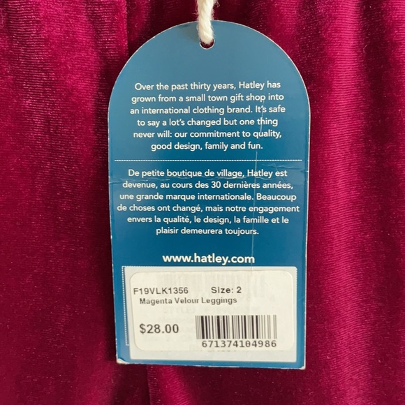 2/$30⭐️Hatley velour leggings - Picture 3 of 6